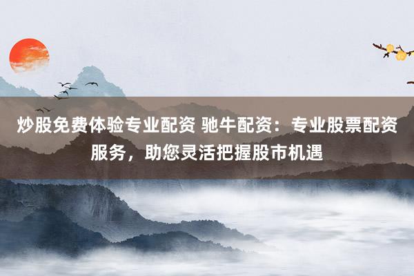 炒股免费体验专业配资 驰牛配资：专业股票配资服务，助您灵活把握股市机遇
