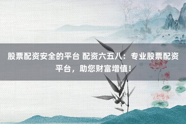 股票配资安全的平台 配资六五八：专业股票配资平台，助您财富增值！
