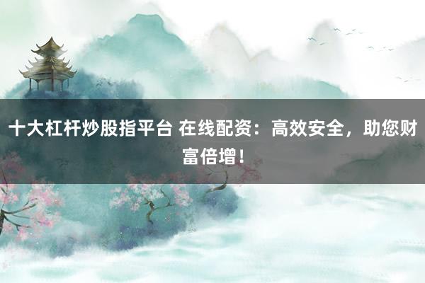 十大杠杆炒股指平台 在线配资：高效安全，助您财富倍增！