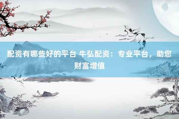 配资有哪些好的平台 牛弘配资：专业平台，助您财富增值