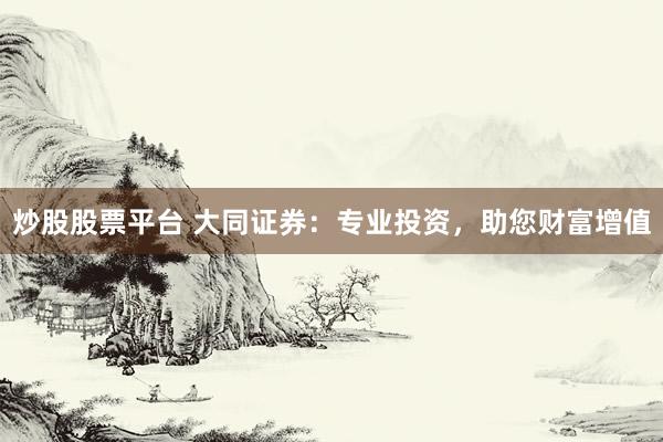 炒股股票平台 大同证券：专业投资，助您财富增值