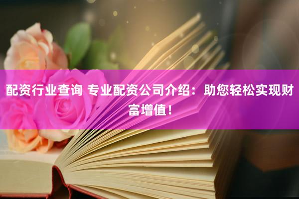 配资行业查询 专业配资公司介绍：助您轻松实现财富增值！